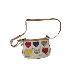 Brighton HOLLY Soft White Leather Hearts Women's Crossbody Bag